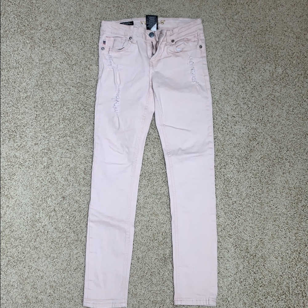 Vigoss pink distressed skinnies, girls size 12